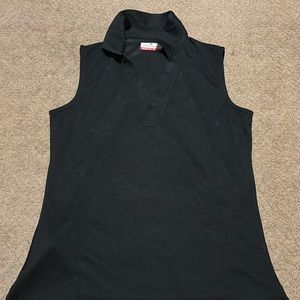 collared black active top